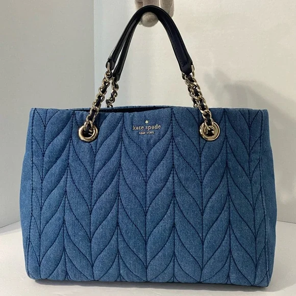 Kate Spade ♠️ Briar Lane Quilted Denim Meena Satchel